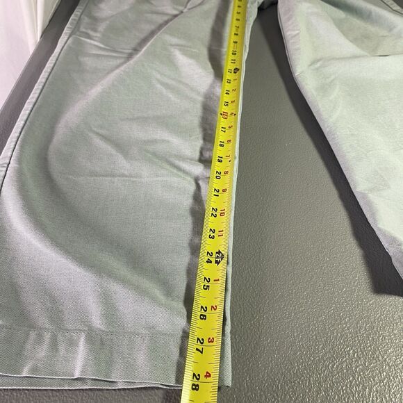 IZOD Pants Chino Flat Front Classic Straight Fit Cotton Casual Mens 36x30 Green - Picture 7 of 7